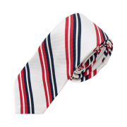 Thom Browne Jacquard Double Stripe Classic Tie Tricolor