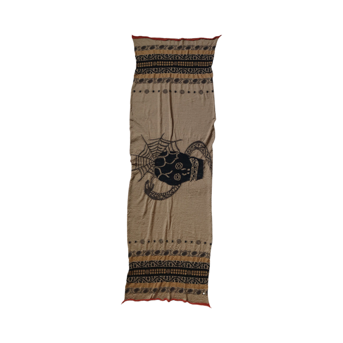 EK-1654XM Kapital Felted Wool Coptic Skull Scarf Beige