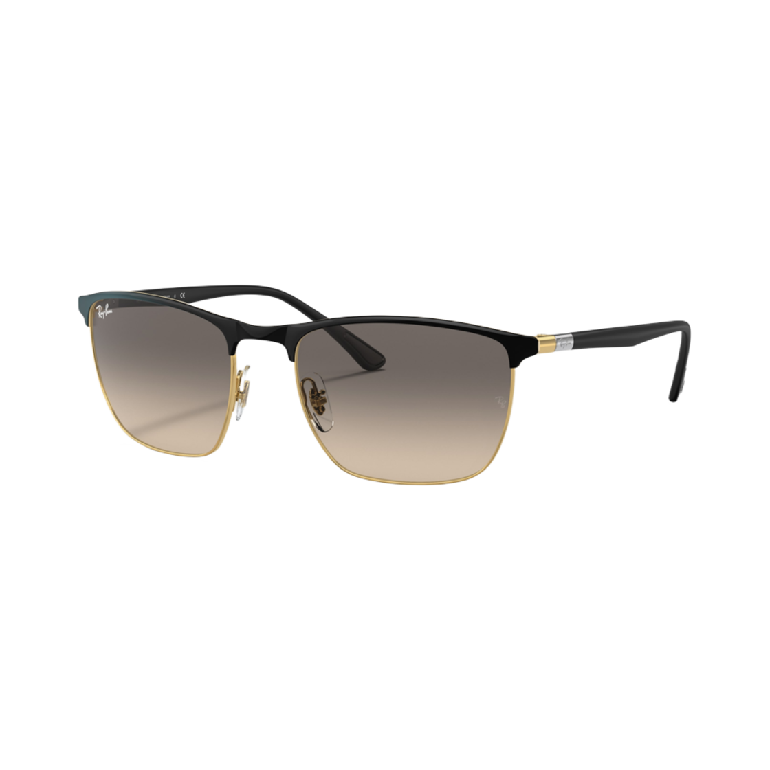 레이밴 RB3686 폴리쉬드 블랙 온 골드 프레임 그레이 그라디언트 렌즈(Ray-Ban RB3686 Polished Black On Gold Frame Grey Gradient Lenses) - 1