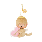 Monchhichi Bighead Love Happy Angel Key Chain Beige