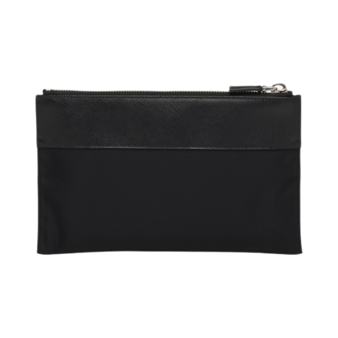 프라다 리나일론 앤 사피아노 레더 파우치 지갑 블랙(Prada Re-Nylon and Saffiano Leather Pouch Wallet Black) - 2