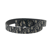 Dior 35mm Reversible CD Belt Dior Oblique Jacquard and Calfskin Beige Black
