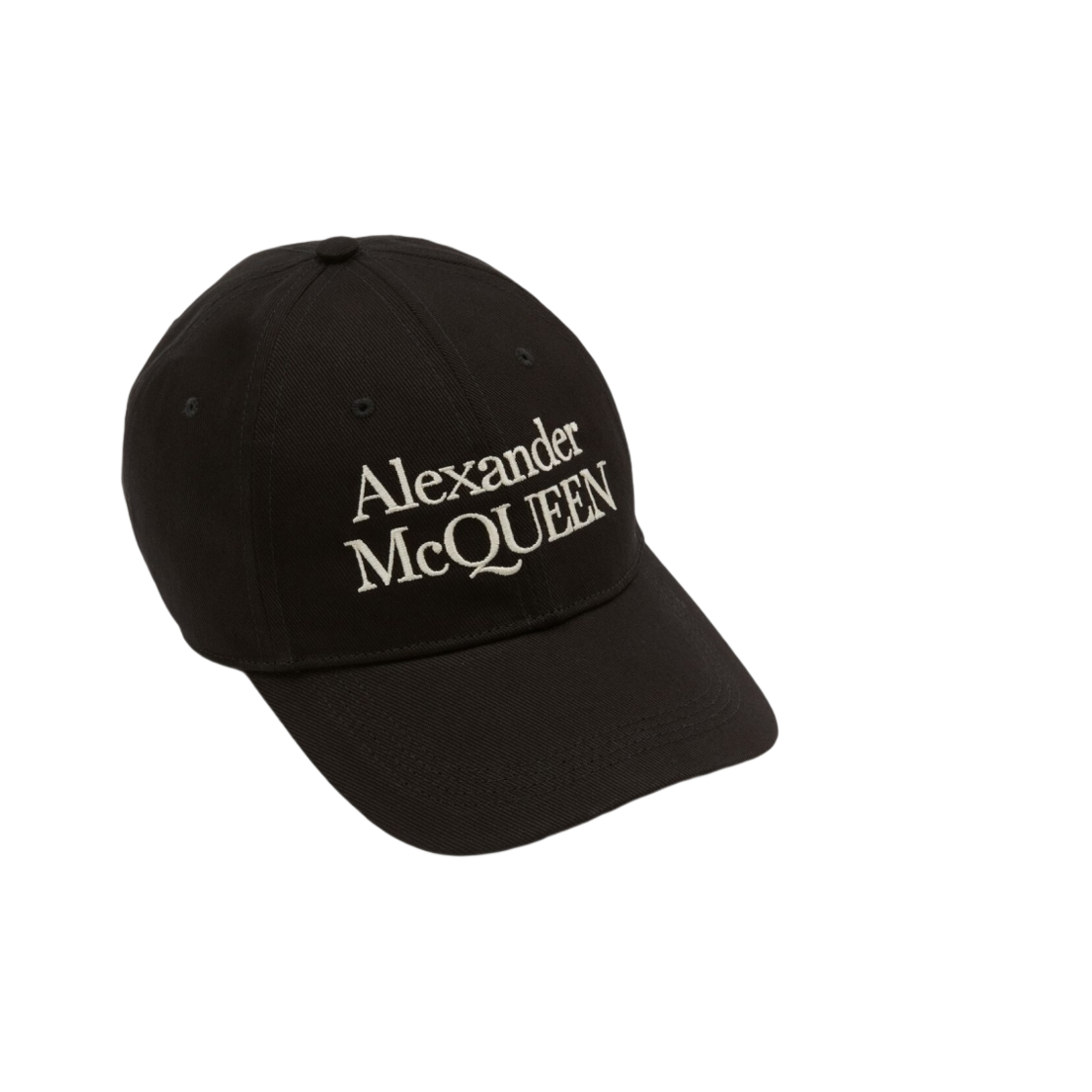 알렉산더 맥퀸 시그니쳐 베이스볼 캡 블랙 아이보리(Alexander McQueen Signature Baseball Cap Black Ivory)