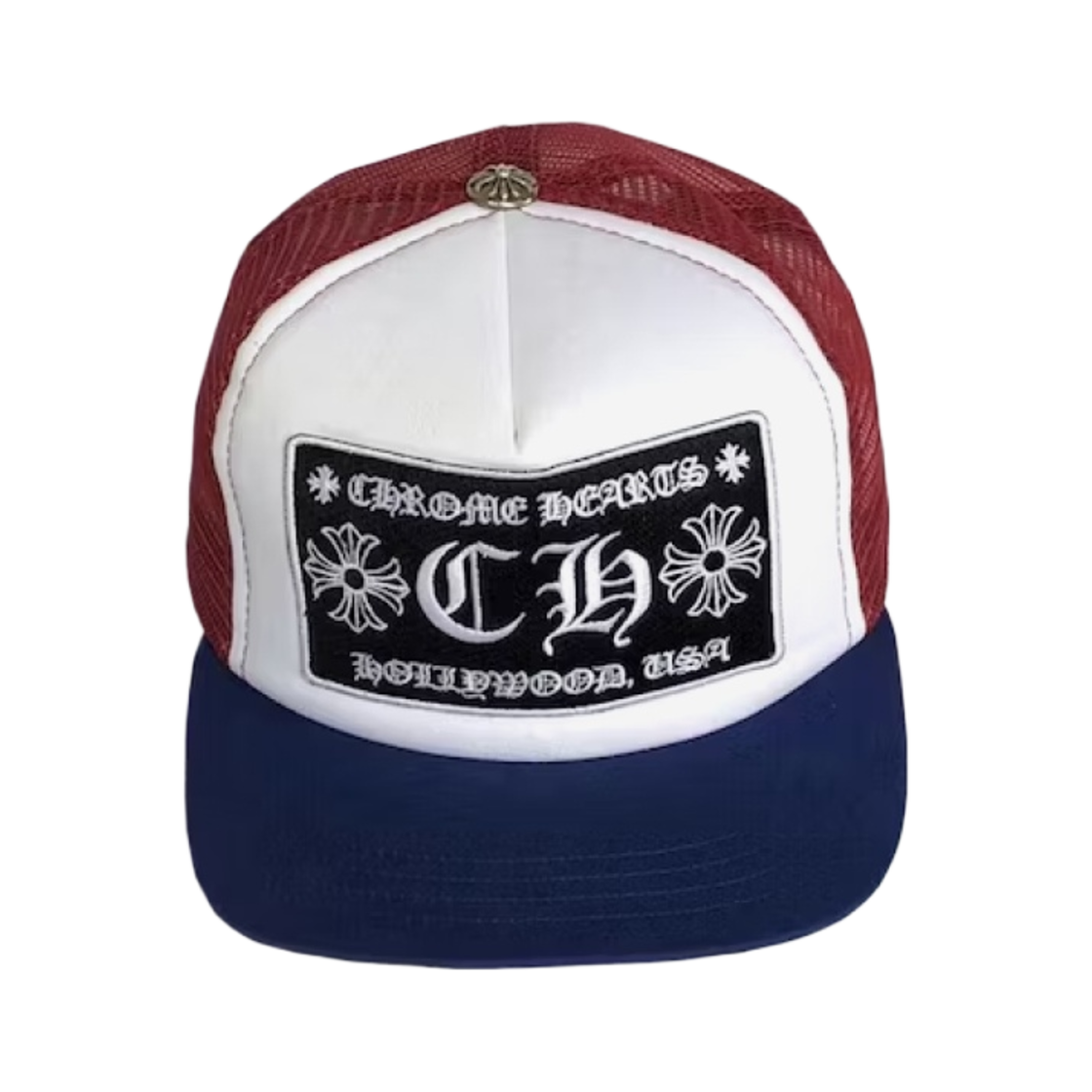 크롬하츠 CH 할리우드 트러커햇 레드 화이트 블루(Chrome Hearts CH Hollywood Trucker Hat Red White Blue) - 1
