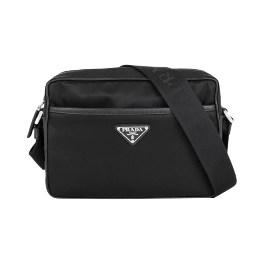Prada Re-Nylon and Saffiano Leather Shoulder Bag Black