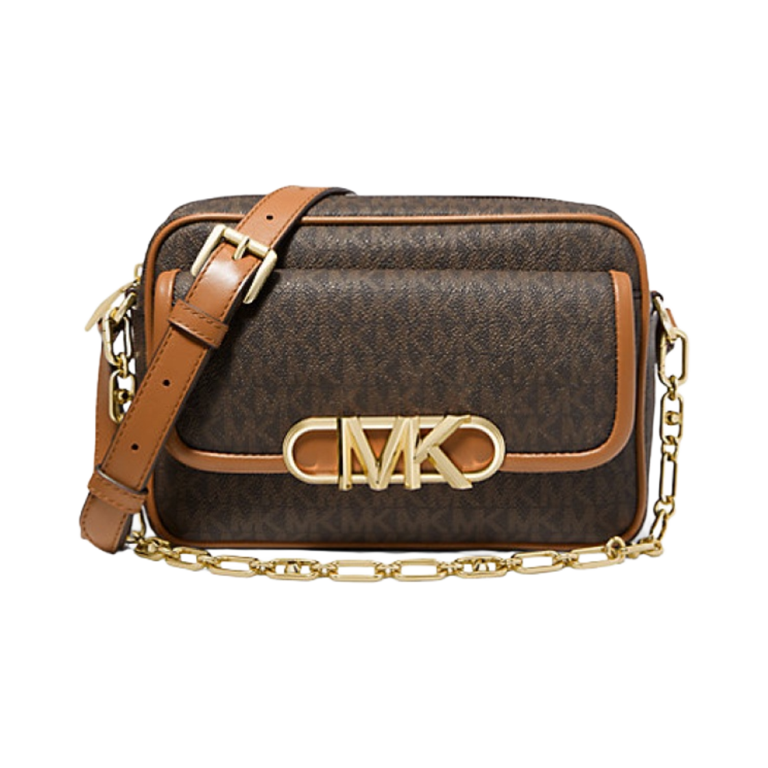 32F2G7PC8B252 Michael Kors Parker Medium Logo Crossbody Bag Brown Acorn