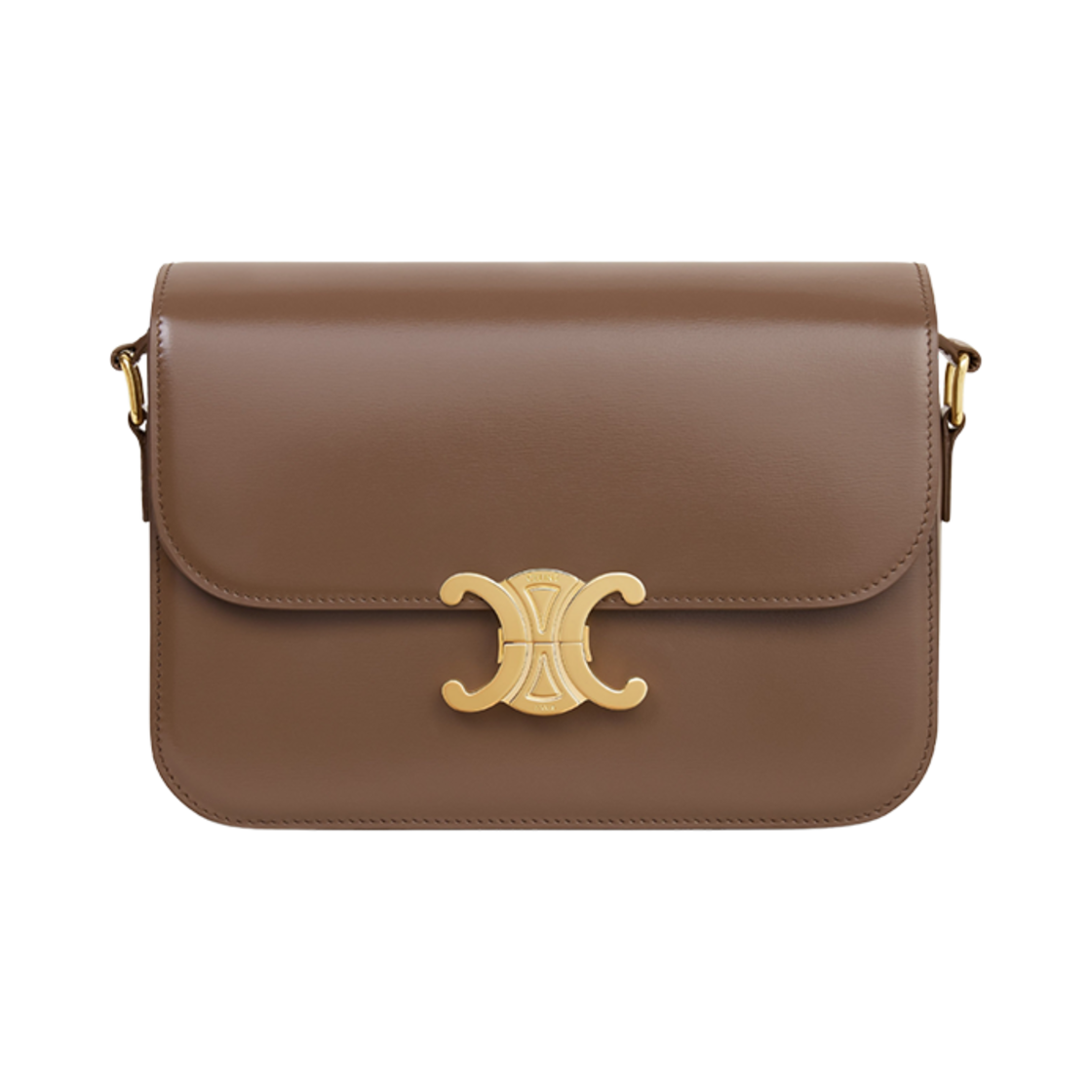 셀린느 샤이니 카프스킨 글레이즈드 클래식 트리옹프 백 브라운(Celine Classique Triomphe Bag in Shiny Calfskin Glazed Brown) - 1
