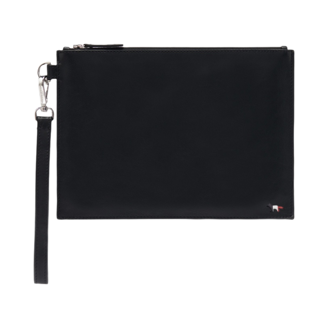 메종 키츠네 트라이컬러 폭스 파우치 스트랩 블랙(Maison Kitsune Tricolor Fox Pouch With Strap Black) - 1