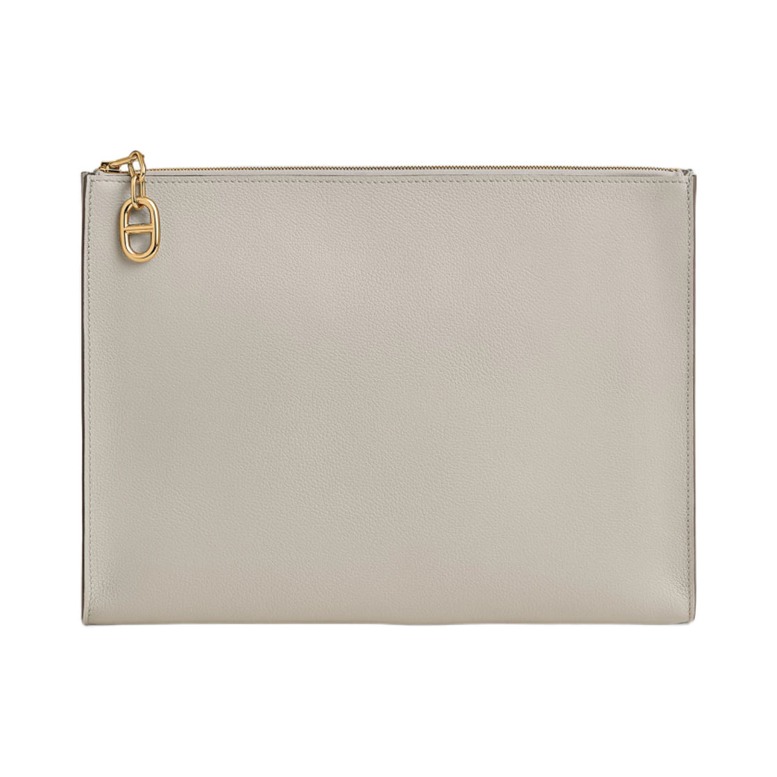 H084322CC8L Hermes Zipengo Chaine d'Ancre GM Pouch Evercolor & Yellow Gold Beton