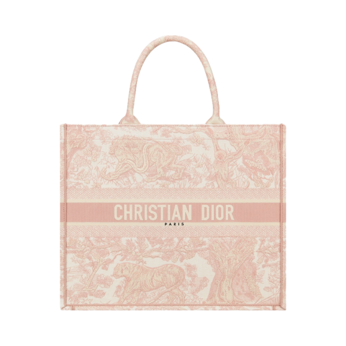 디올 라지 디올 북 토트백 화이트 핑크 트왈 드 주이 자수(Dior Large Dior Book Tote White Pink Toile De Jouy Embroidery) - 1