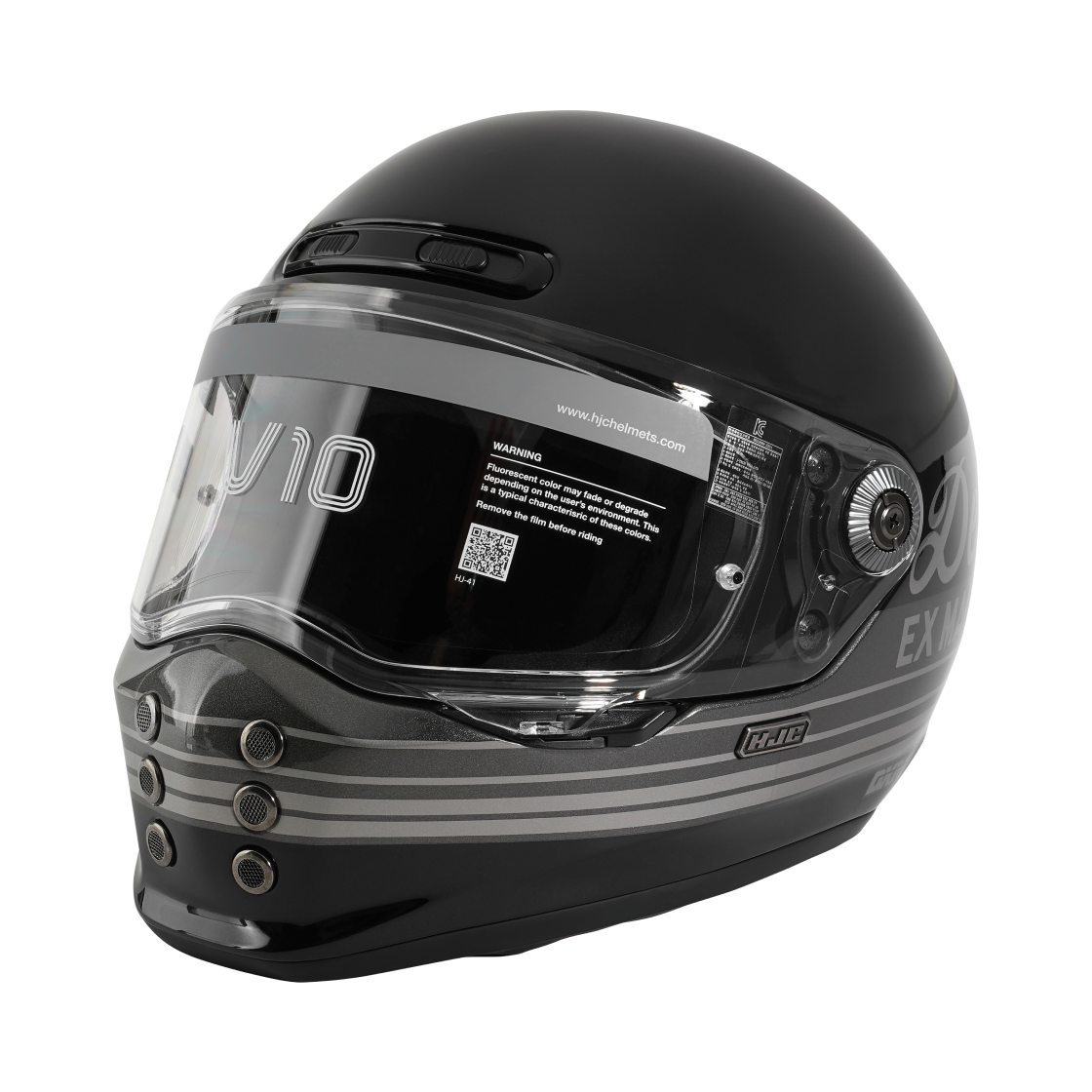 DE24FWLFOT00002001 Deus Ex Machina x HJC Helmets V10 Helmets Black