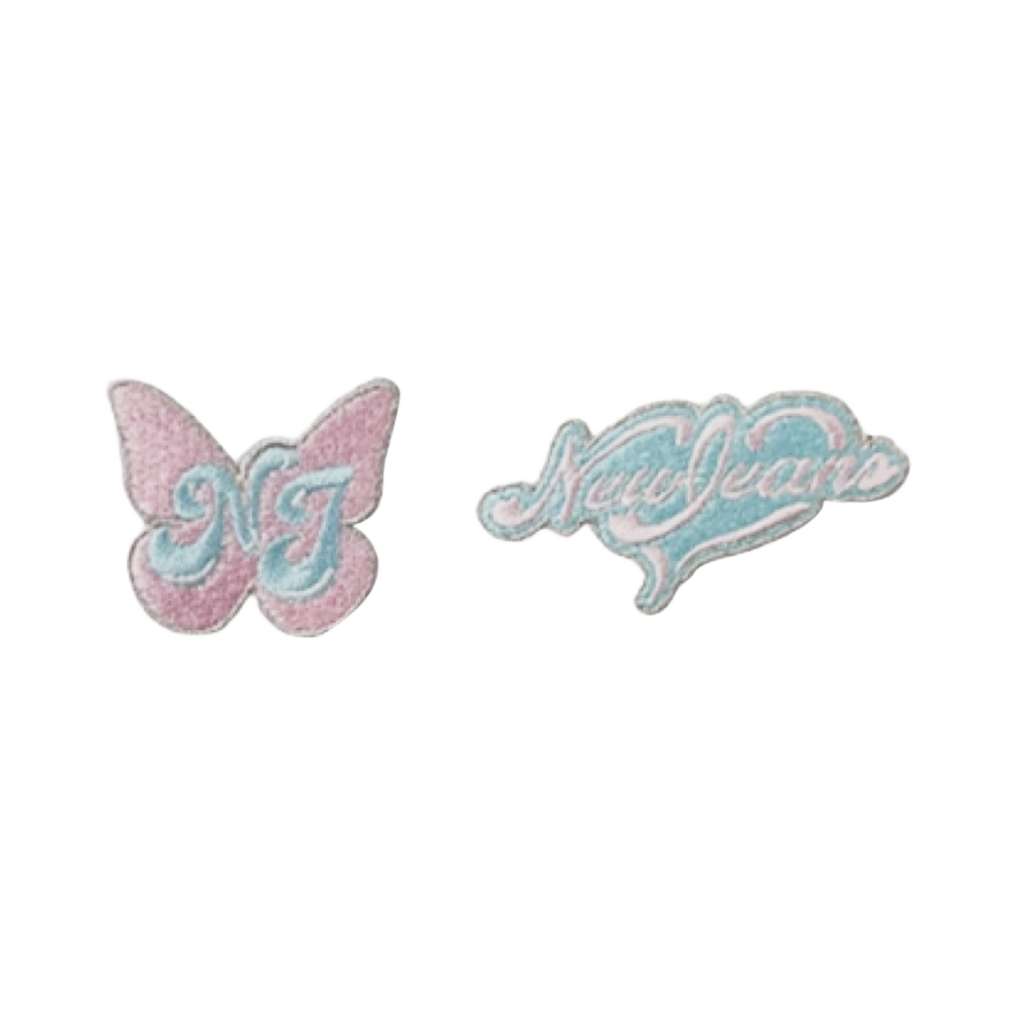 뉴진스 겟 업 꼴레 하트 로고 와펜 리버스 스티콘 (2개 세트)