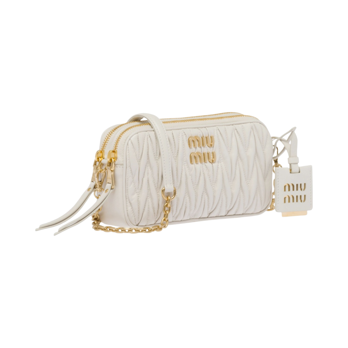 미우 미우 마테라쎄 나파 가죽 미니백 화이트(Miu Miu Matelasse Nappa Leather Mini Bag White) - 2
