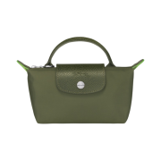 Longchamp Le Pliage Green Handle Pouch Forest