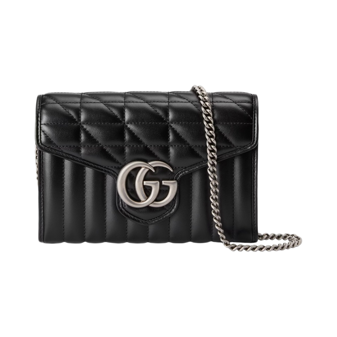 474575-DTD5N-1000 Gucci GG Marmont Mini Bag Black Leather