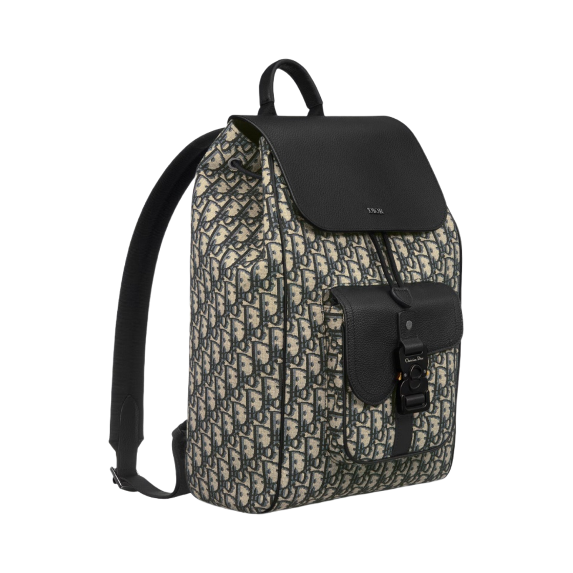 디올 새들 백팩 디올 오블리크 자카드 그레인드 카프스킨 베이지 블랙(Dior Saddle Backpack Dior Oblique Jacquard Grained Calfskin Beige Black) - 3