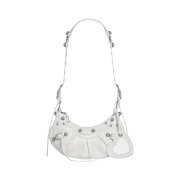 Balenciaga Le Cagole XS Shoulder Bag with Rhinestones White