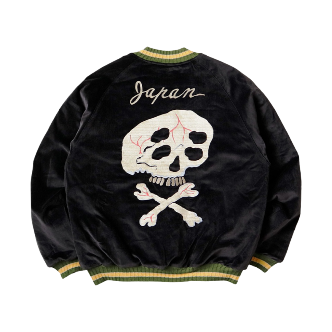 K2109LJ036/EK-1274/EK-1527/LJA Kapital Velveteen Sulfide Souvenir Rain Skull Jacket Black