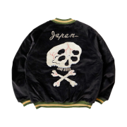 Kapital Velveteen Sulfide Souvenir Rain Skull Jacket Black