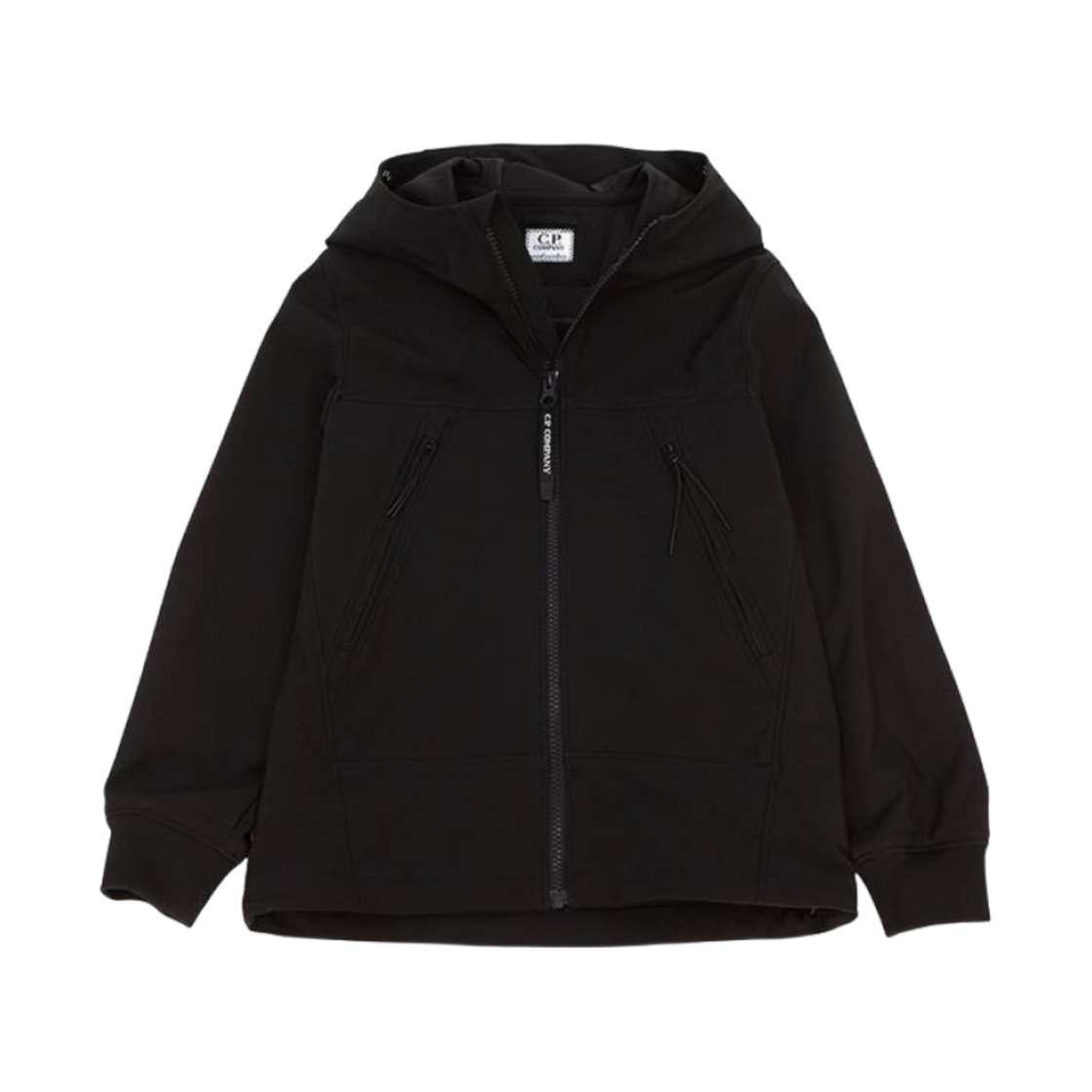(키즈) C.P. 컴퍼니 로고 후드 자켓 블랙 - 24SS((Kids) C.P. Company Logo Hooded Jacket Black - 24SS)