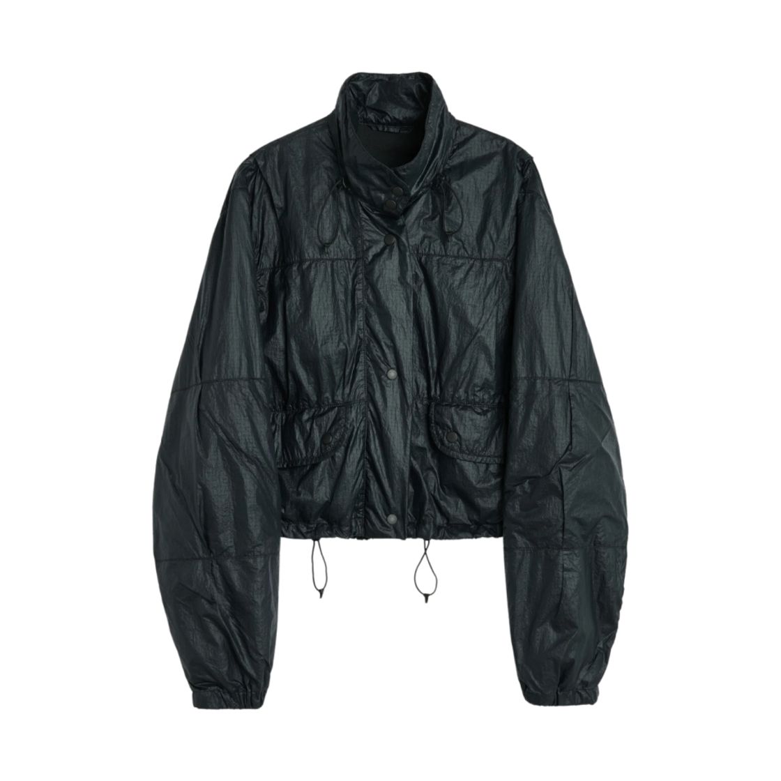 (W) 아워레가시 크롭 엑스헤일 푸파 테크 친츠 립스탑 블랙((W) Our Legacy Cropped Exhale Puffa Tech Chintz Ripstop Black) - 1
