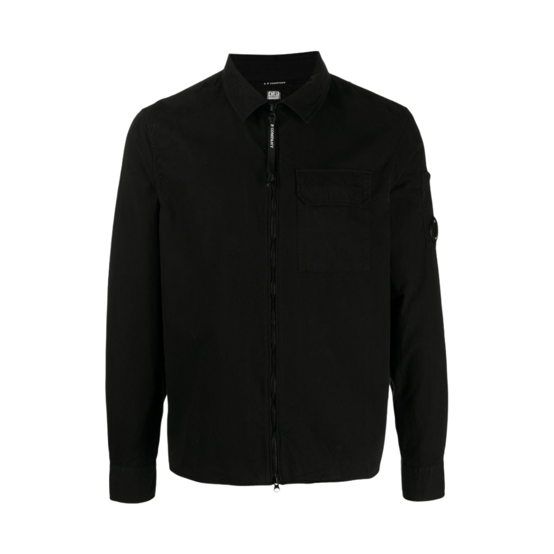 C.P. 컴퍼니 에머라이즈드 개버딘 지퍼 오버셔츠 블랙 - 22SS(C.P. Company Emerized Gabardine Zipped Overshirt Black - 22SS)