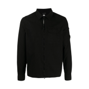 C.P. Company Emerized Gabardine Zipped Overshirt Black - 22SS