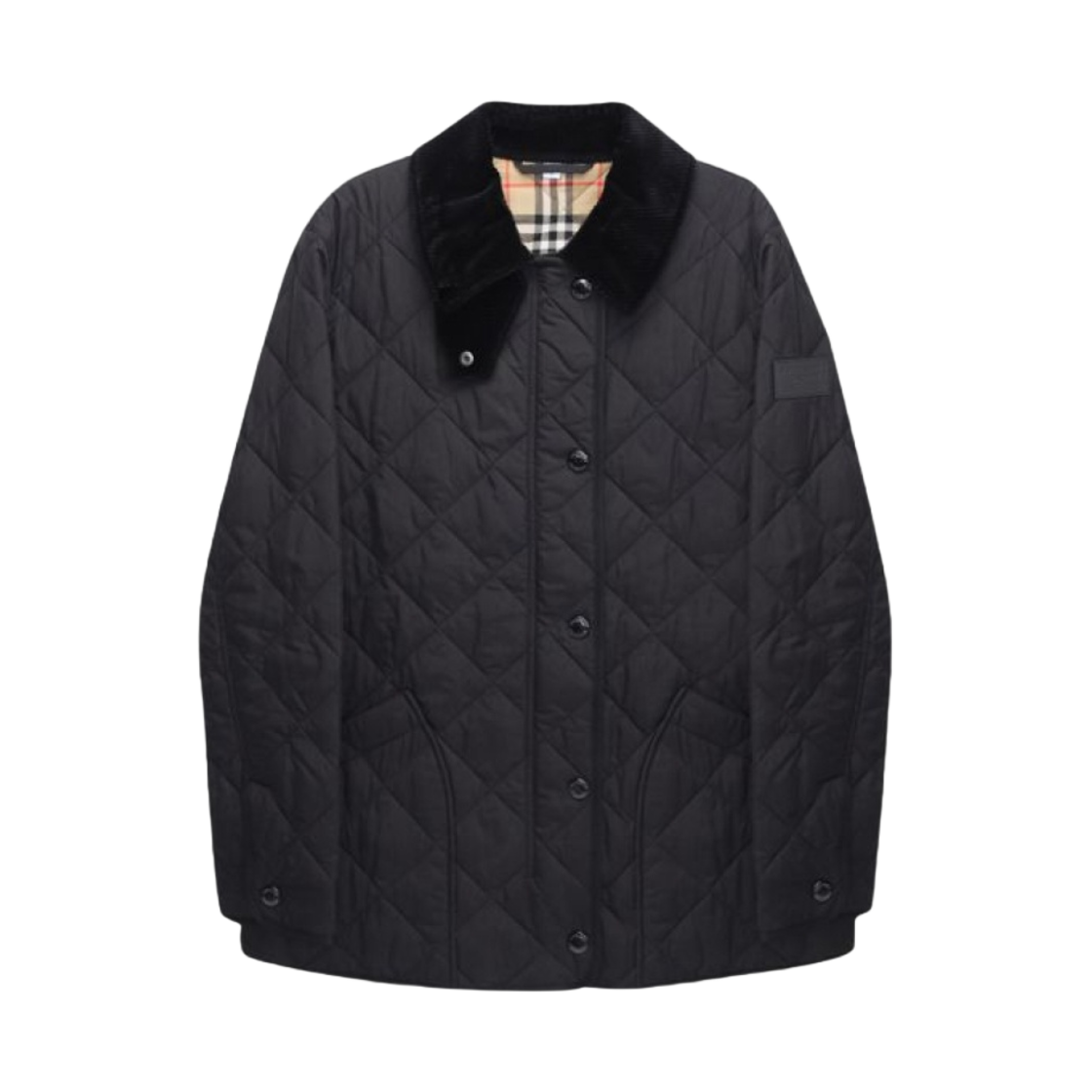 (W) 버버리 다이아몬드 퀼티드 써모레귤레이티드 반 자켓 블랙((W) Burberry Diamond Quilted Thermoregulated Barn Jacket Black)
