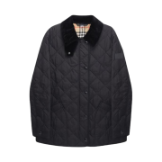 (W) Burberry Diamond Quilted Thermoregulated Barn Jacket Black