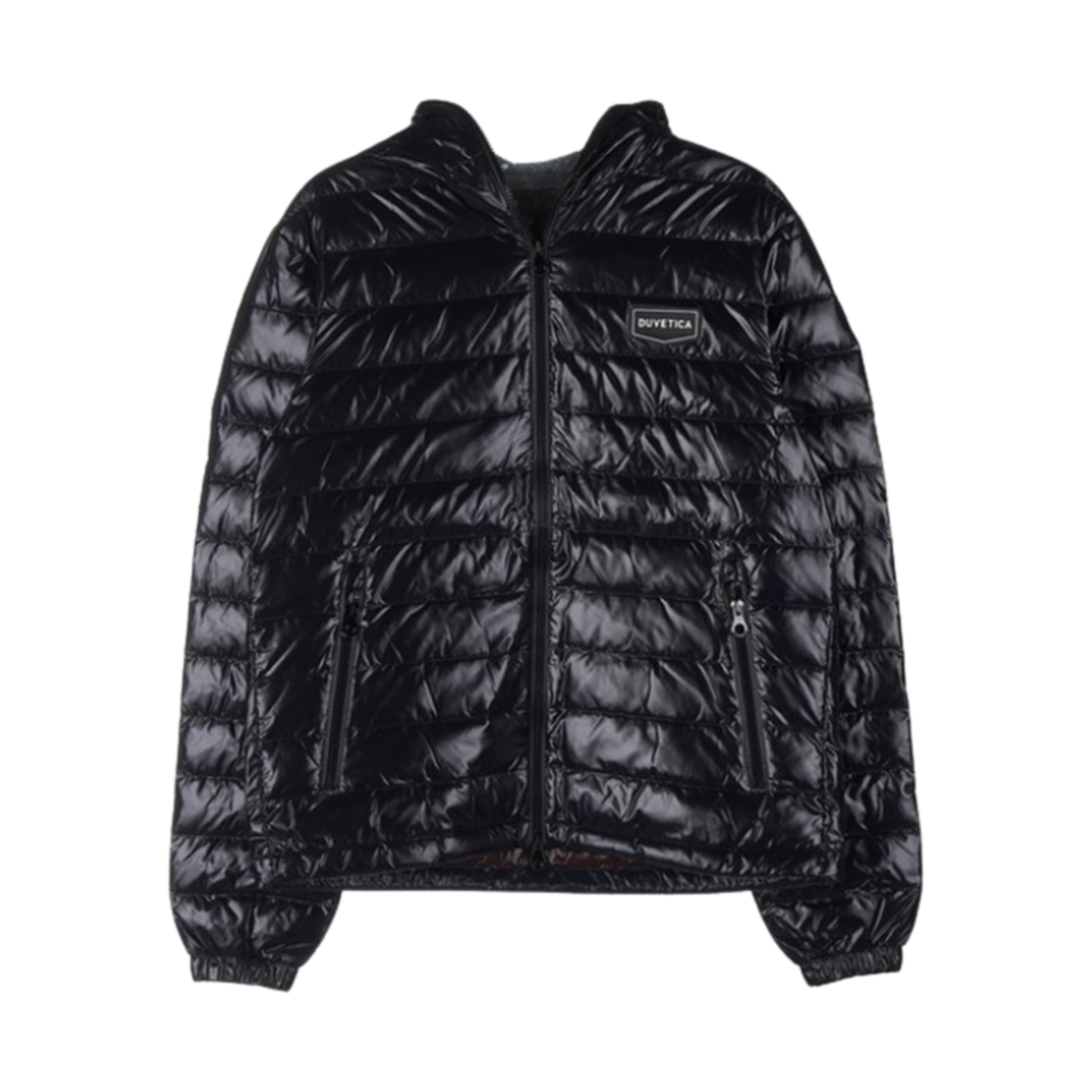 VUDJ05125-BKS Duvetica Logo Patch Lightweight Down Jacket Black