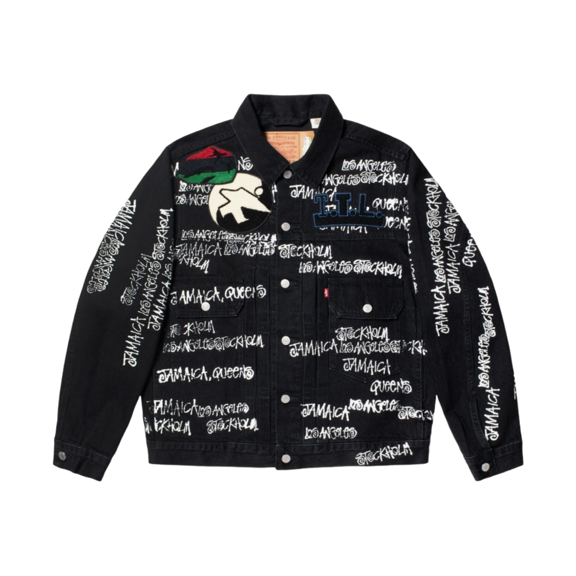 스투시 x 아워레가시 x 데님 티어스 TTL 데님 자켓 블랙(Stussy x Our Legacy x Denim Tears TTL Denim Jacket Black)