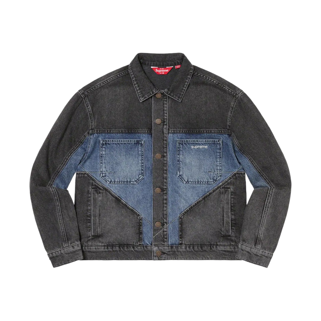 슈프림 투톤 패널드 데님 자켓 블랙 - 22FW