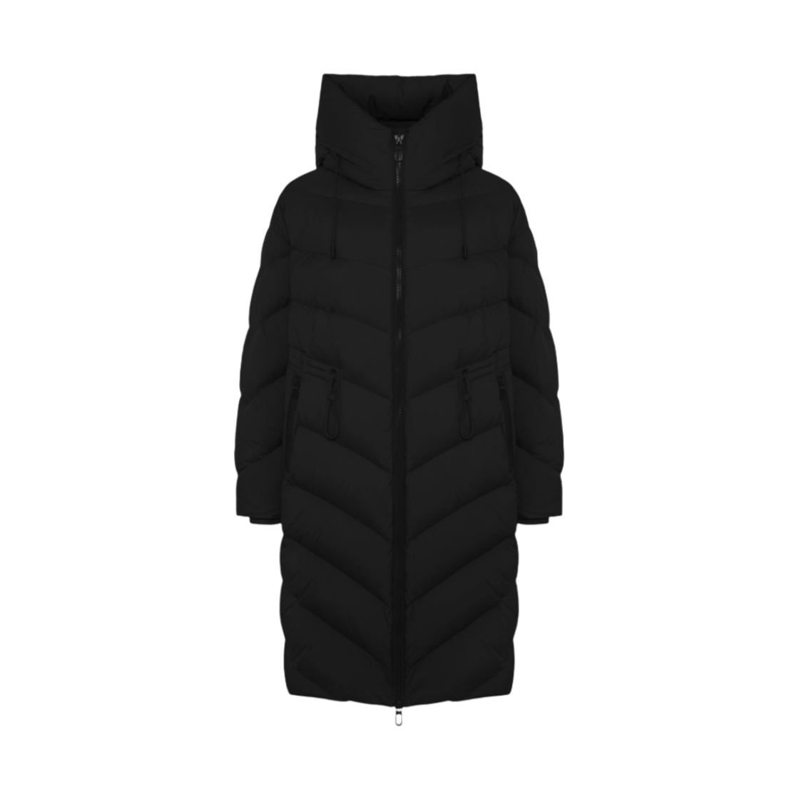 KW570E-901 (W) Duno Opal Oversize Long Down Jacket in Superlight Microfiber Fabric Black
