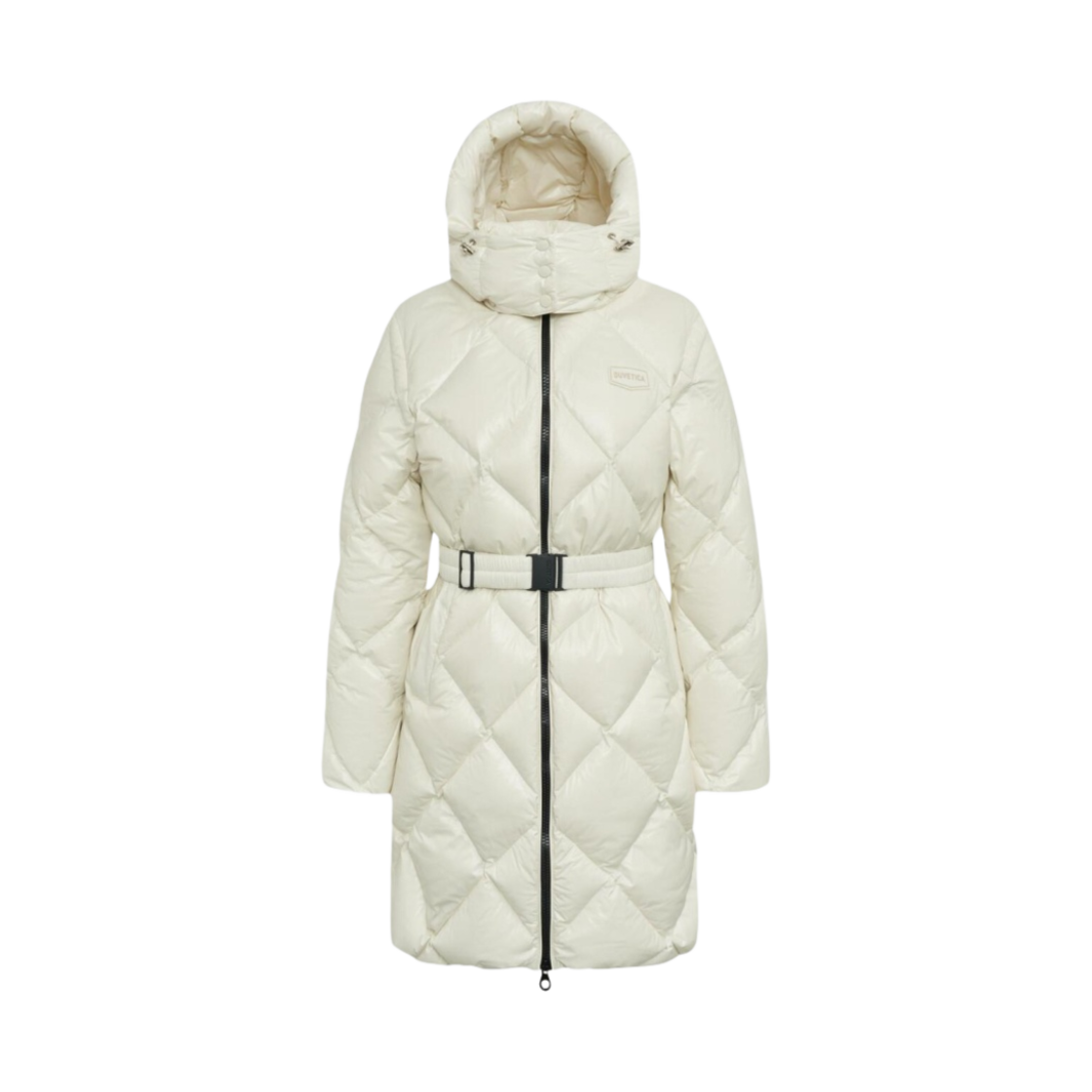 VDDJ95636-BGL (W) Duvetica Conza Diamond Quilted Long Down Jacket with Detachable Hood Beige