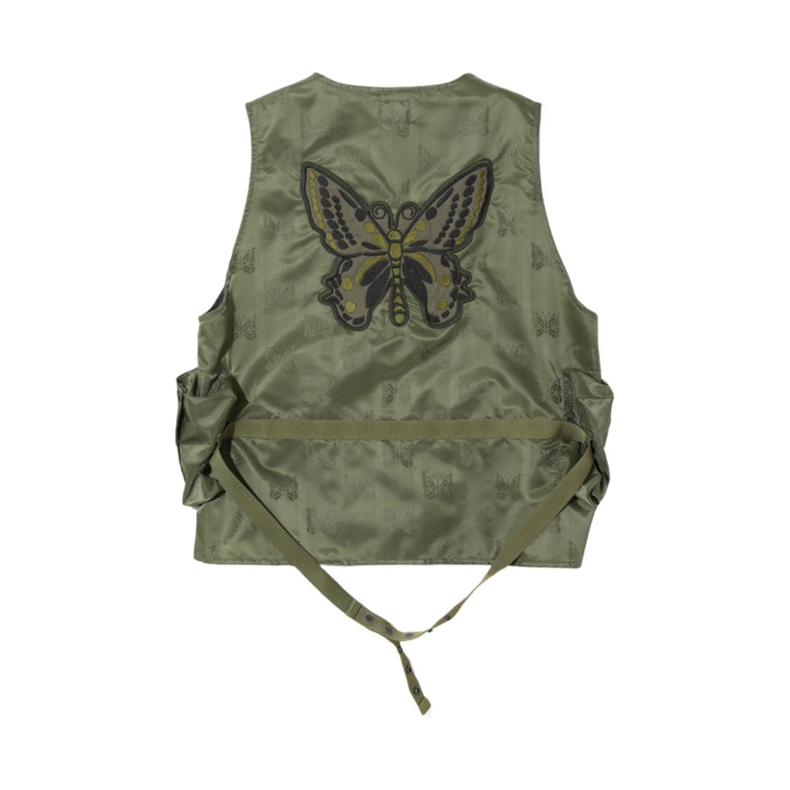 니들스 라디오 베스트 빠삐용 자카드 사틴 올리브(Needles Radio Vest Papillon Jacquard Sateen Olive) - 2