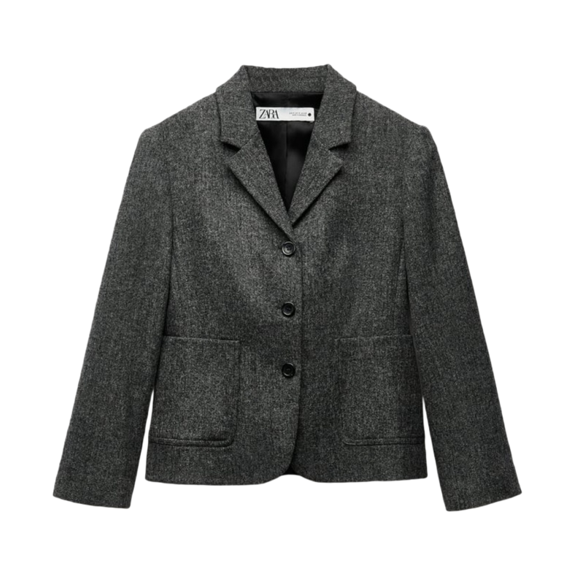 (W) 자라 울 블렌드 미니멀 블레이저 그레이((W) Zara Wool Blend Minimal Blazer Grey)