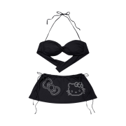 (W) Open Yy x Hello Kitty Bikini 3 Piece Set Black