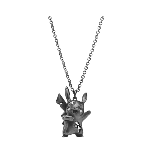 Tiffany & Co. x Daniel Arsham x Pokemon Pendant in Oxidized Sterling Silver with Diamonds Pikachu