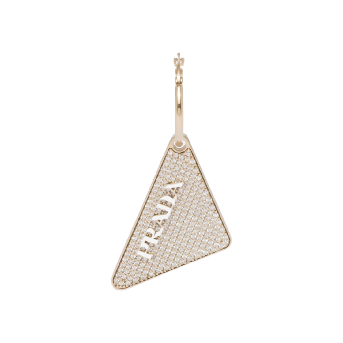 (W) 프라다 크리스탈 로고 주얼 레프트 이어링 골드 크리스탈((W) Prada Crystal Logo Jewels Left Earring Gold Crystal) - 1