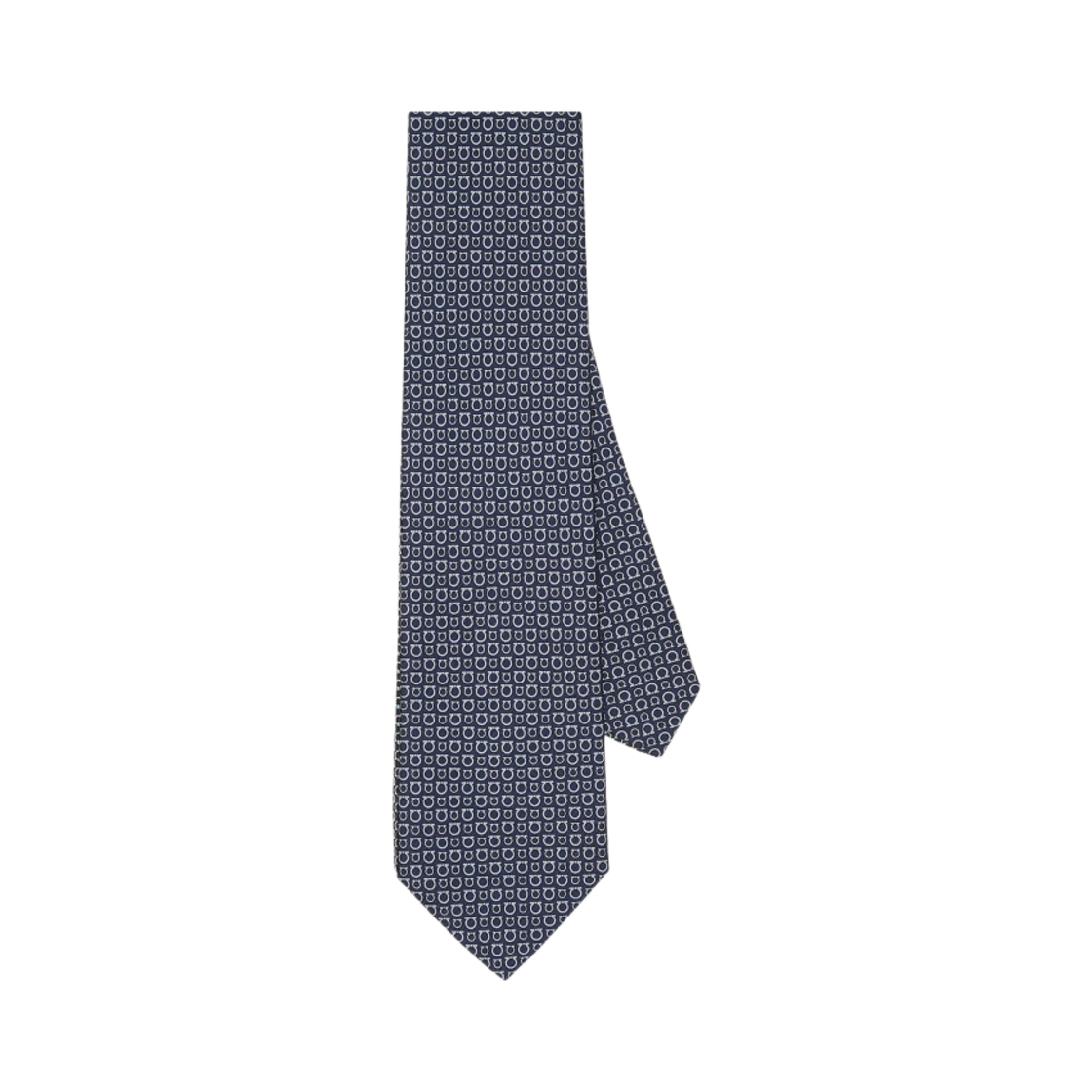페라가모 간치니 프린트 실크 타이 블루마린 그레이(Ferragamo Gancini Print Silk Tie Bluemarine Grey) - 1