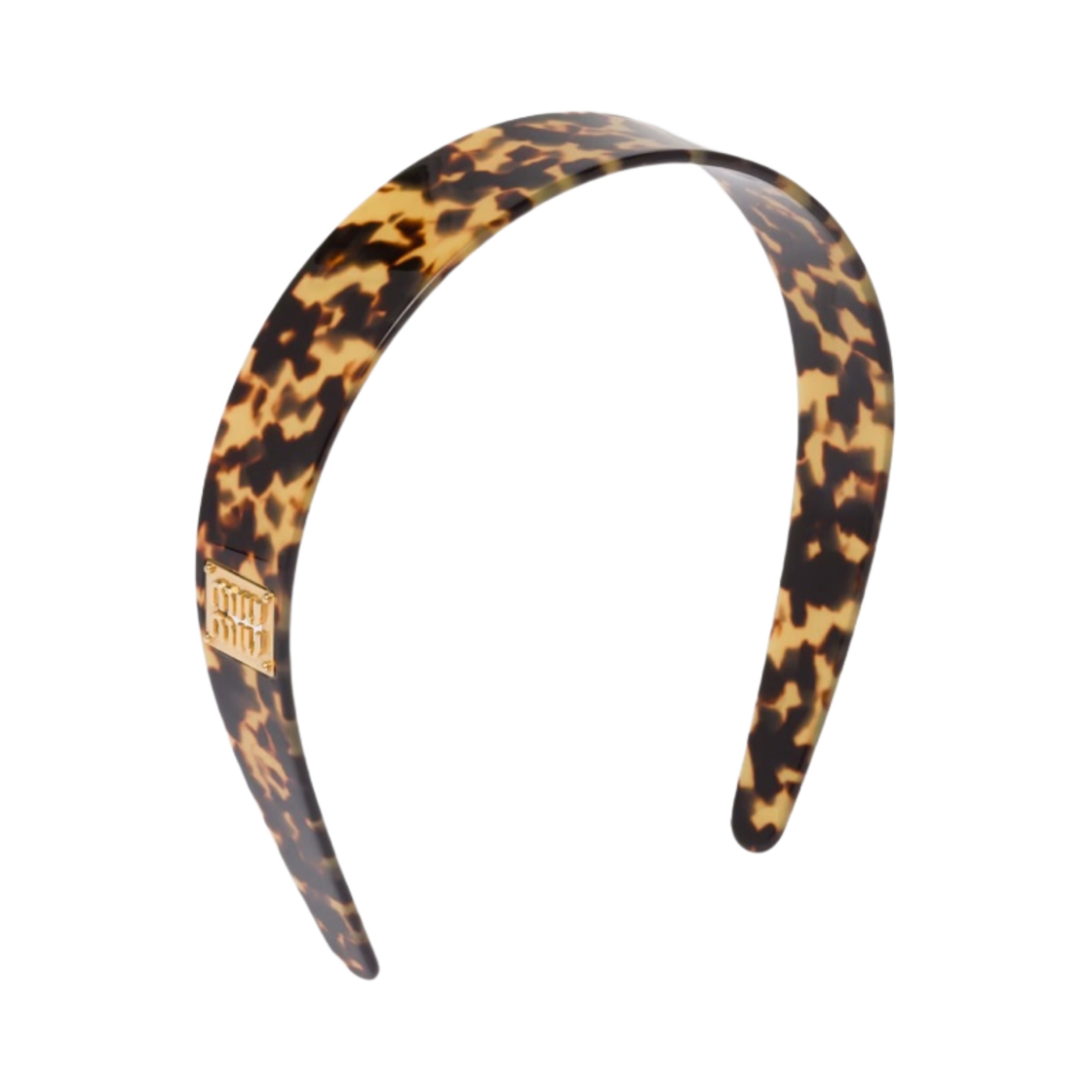(W) 미우 미우 플렉시글라스 헤드밴드 톨토이즈쉘 골드((W) Miu Miu Plexiglas Headband Tortoiseshell Gold) - 1