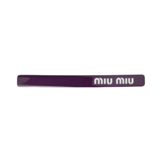 (W) Miu Miu Plexiglas Hair Clip Purple White