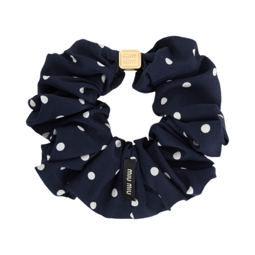(W) Miu Miu Scrunchie Hairband Navy