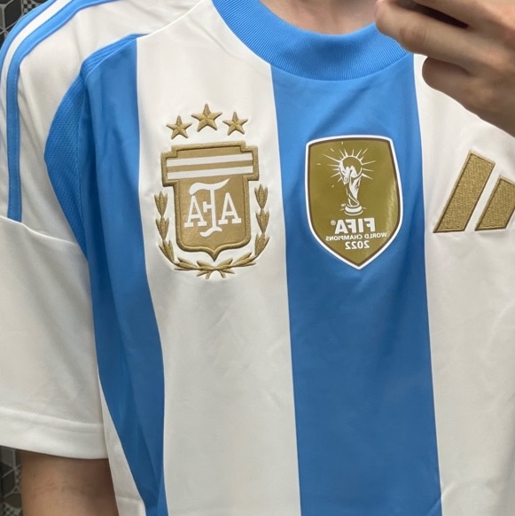 Adidas Argentina 2024 Home Jersey White Blue Burst - KR Sizing (Non Marking Ver.) 착용 스타일