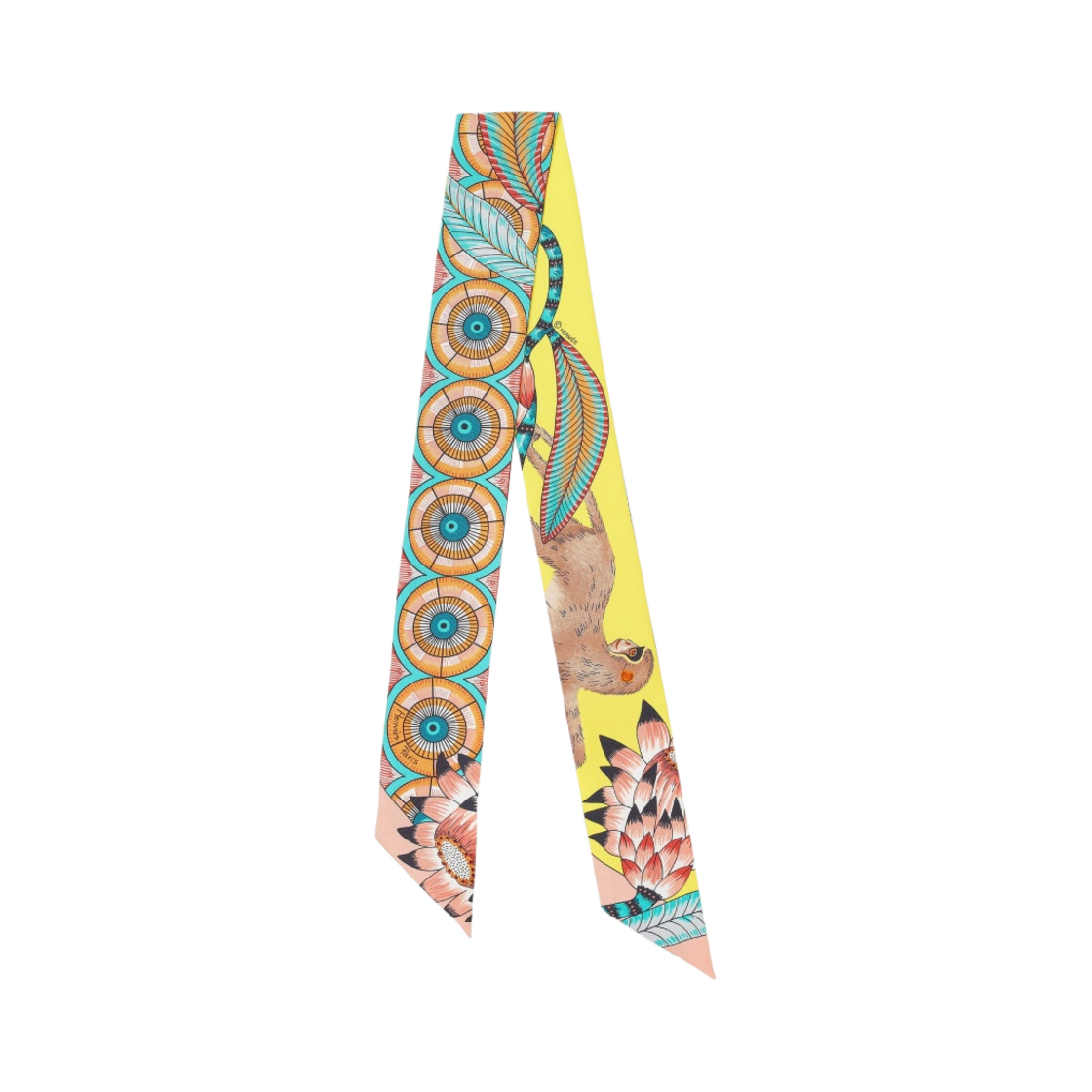 HERMES エルメス ツイリー “THE SAVANA DANCE” シルク イエロー