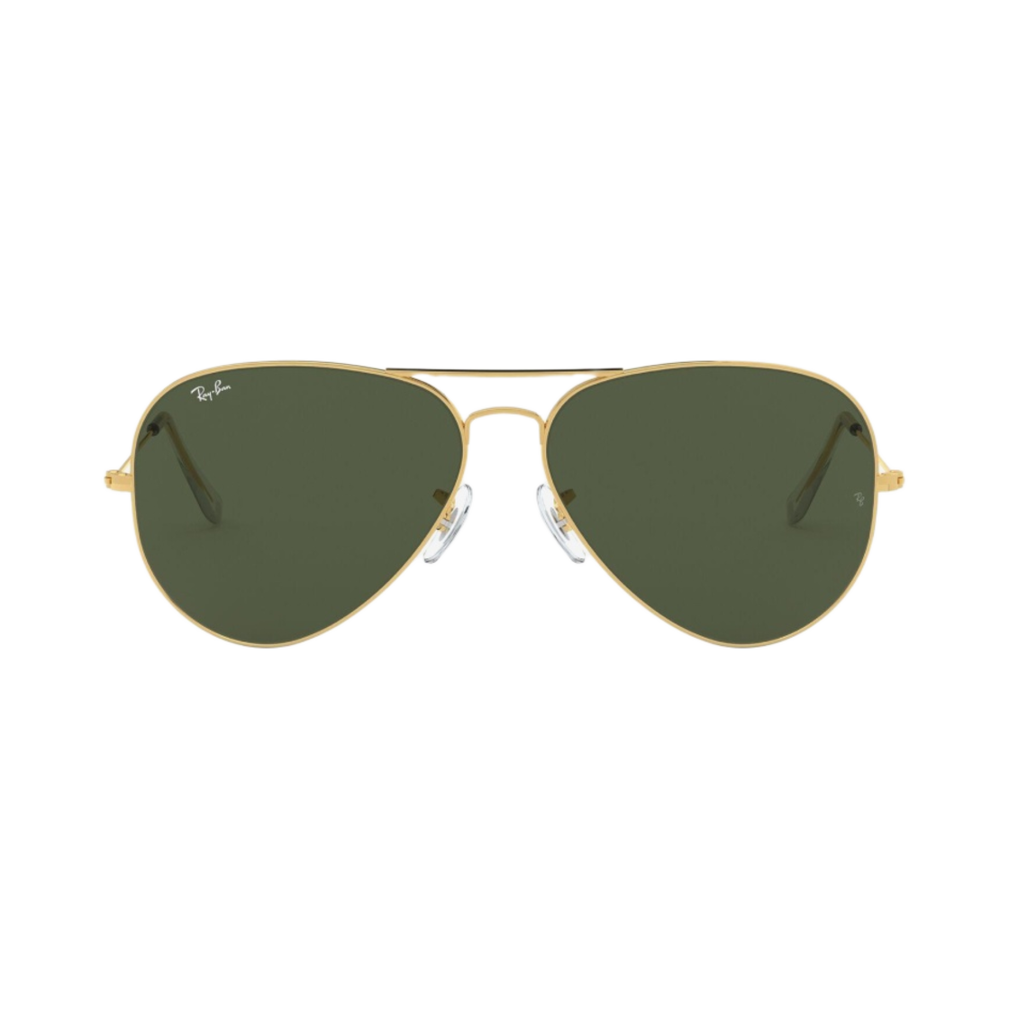 RB3026-L2846 Ray-Ban Aviator Large Metal II Polished Gold Frame Green Classic G-15 Lenses - 대표 이미지 #1