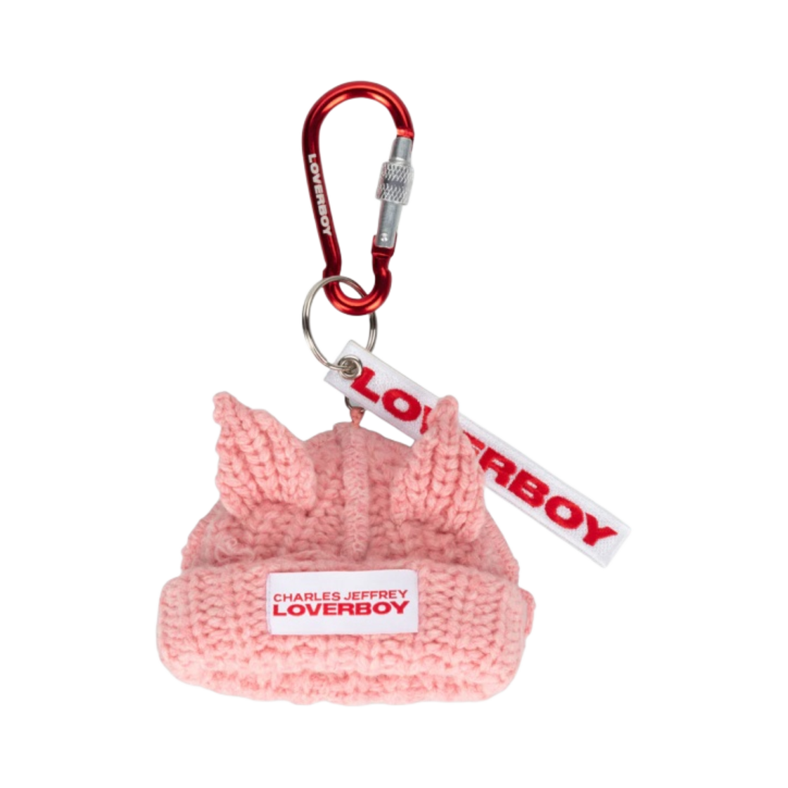 CJLSS23CEBK4 Charles Jeffrey Loverboy Chunky Ears Beanie Keyring Pink