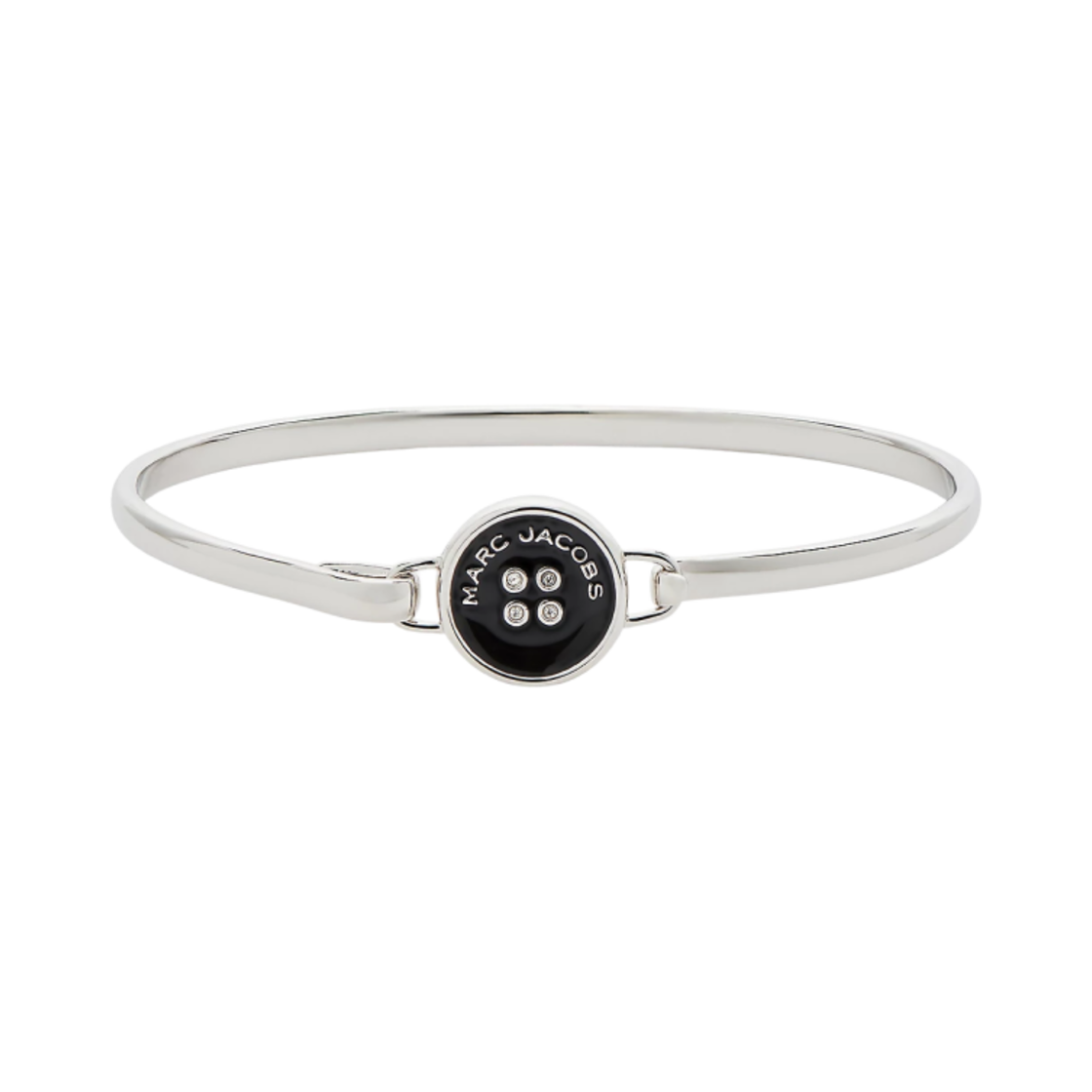 2R4JBR001J34-047 (W) Marc Jacobs The Button Hinge Bracelet Silver Black