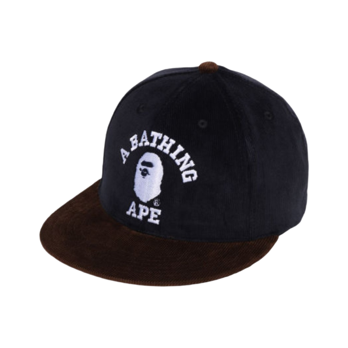 베이프 코듀로이 컬리지 스냅백 캡 네이비 블루(BAPE Corduroy College Snapback Cap Navy Blue) - 2