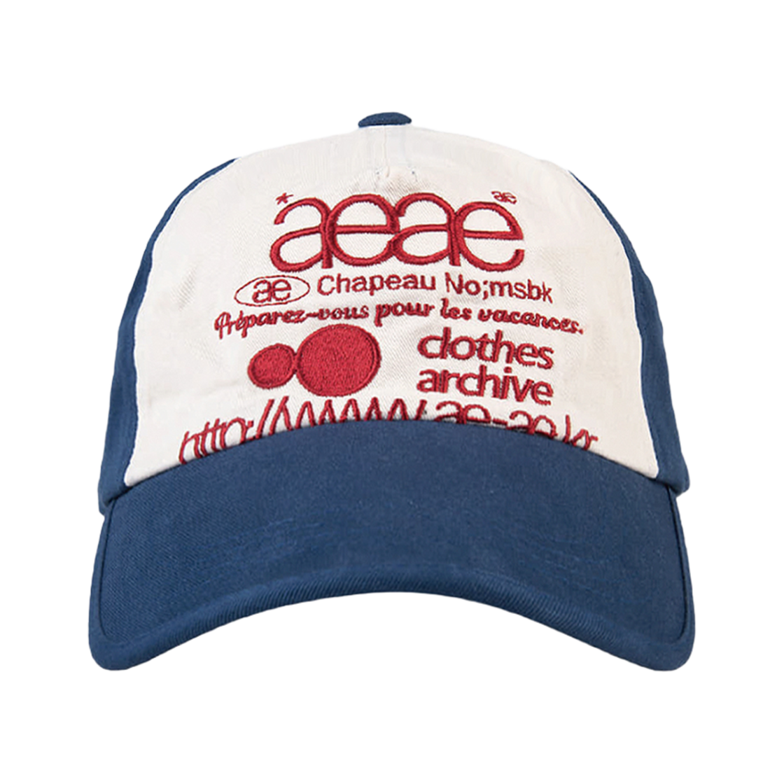 [AEAE]WEB LOGO 5PANNEL CAP [BLUE/RED]。 AEAE Web Logo 5pannel Cap [Blue/Red]